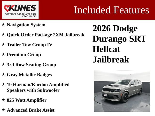 New 2026 Dodge Durango SRT Hellcat w/ Premium Group AWD/4WD image 3