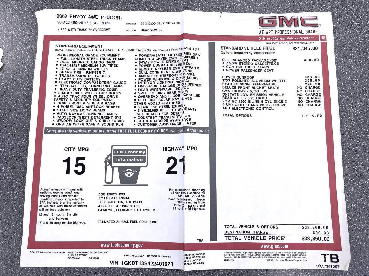Used 2002 GMC Envoy SLE image 5