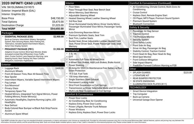 Used 2020 INFINITI QX60 Luxe w/ Essential Package image 6