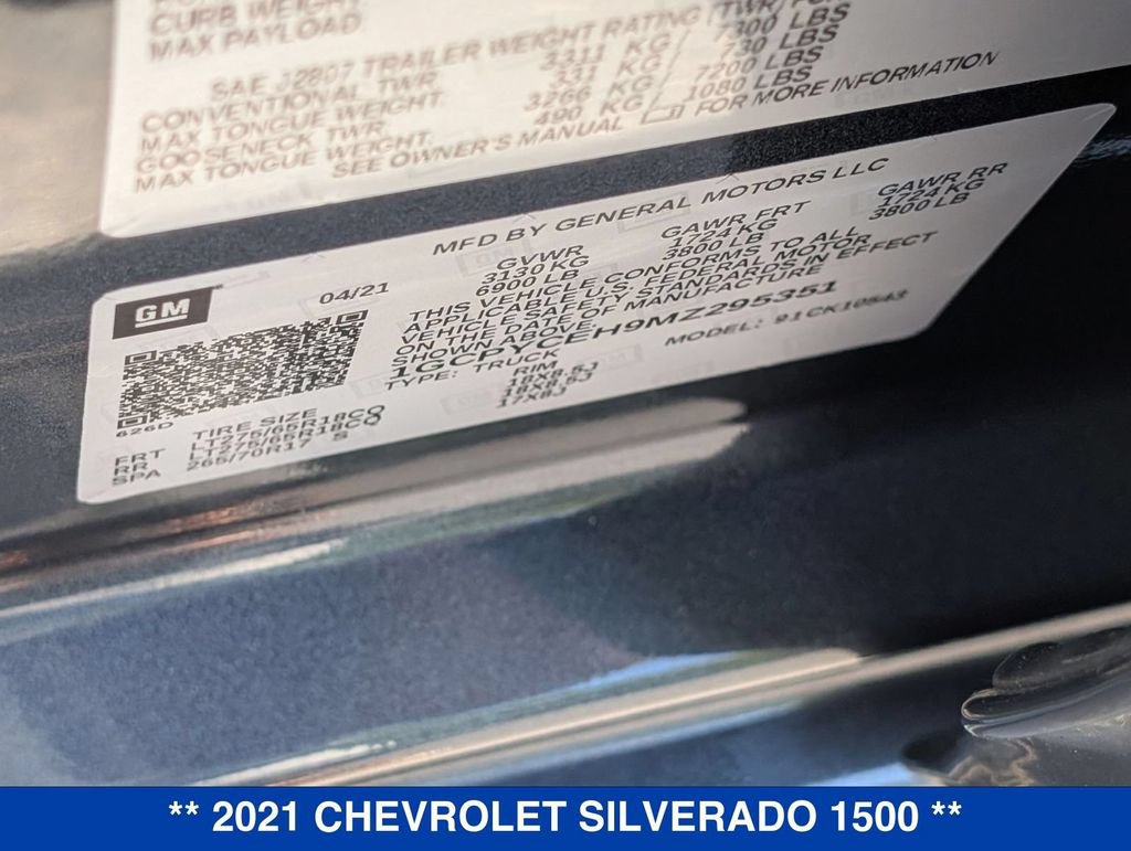 Used 2021 Chevrolet Silverado 1500 Custom Trail Boss w/ Safety Confidence Package AWD/4WD image 41