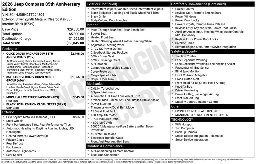 New 2026 Jeep Compass Latitude AWD/4WD image 6