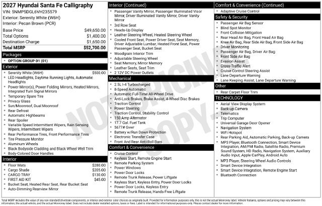 New 2027 Hyundai Santa Fe Calligraphy AWD/4WD image 26