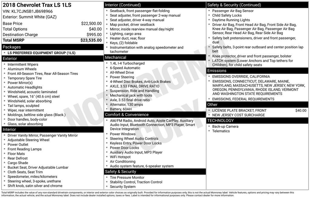 Used 2018 Chevrolet Trax LS image 3