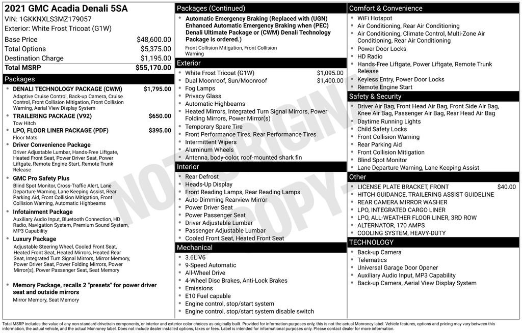 Certified 2021 GMC Acadia Denali w/ Denali Technology Package image 5