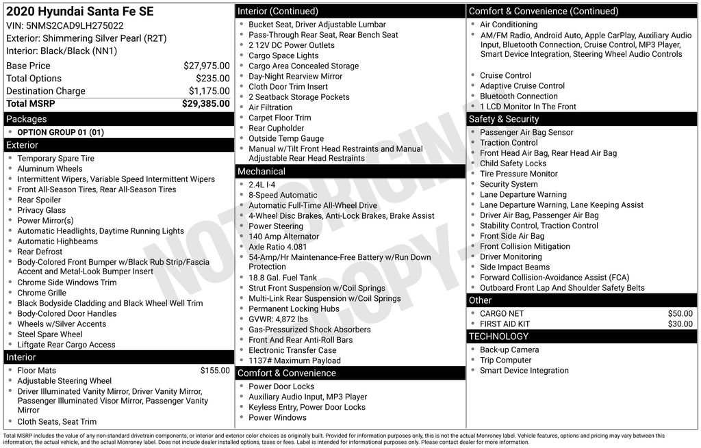 Used 2020 Hyundai Santa Fe SE image 15
