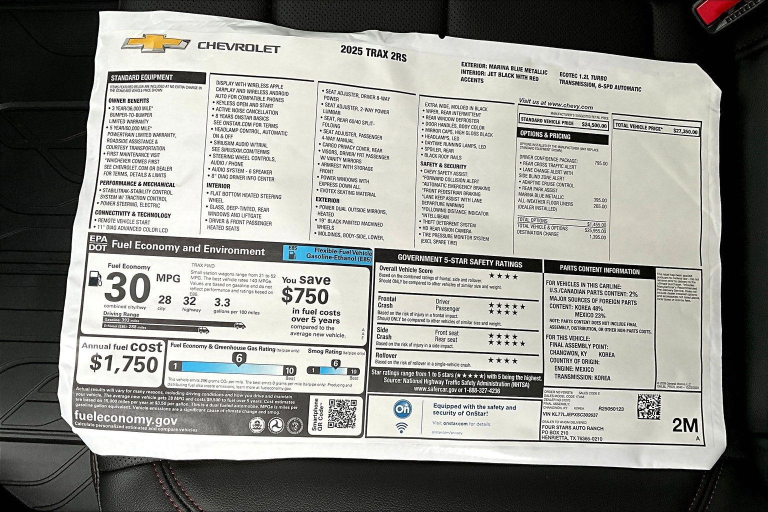 New 2025 Chevrolet Trax RS w/ Driver Confidence Package image 14