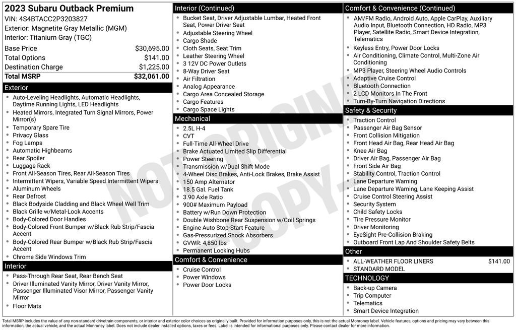 Used 2023 Subaru Outback Premium image 35