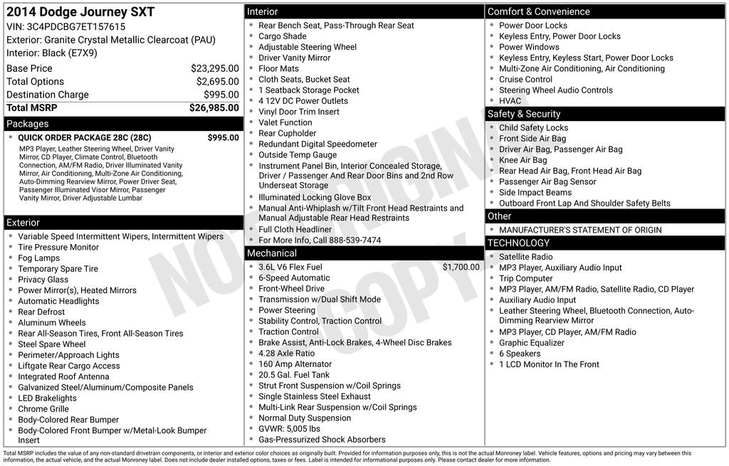 Used 2014 Dodge Journey SXT w/ Quick Order Package 28C FWD image 4