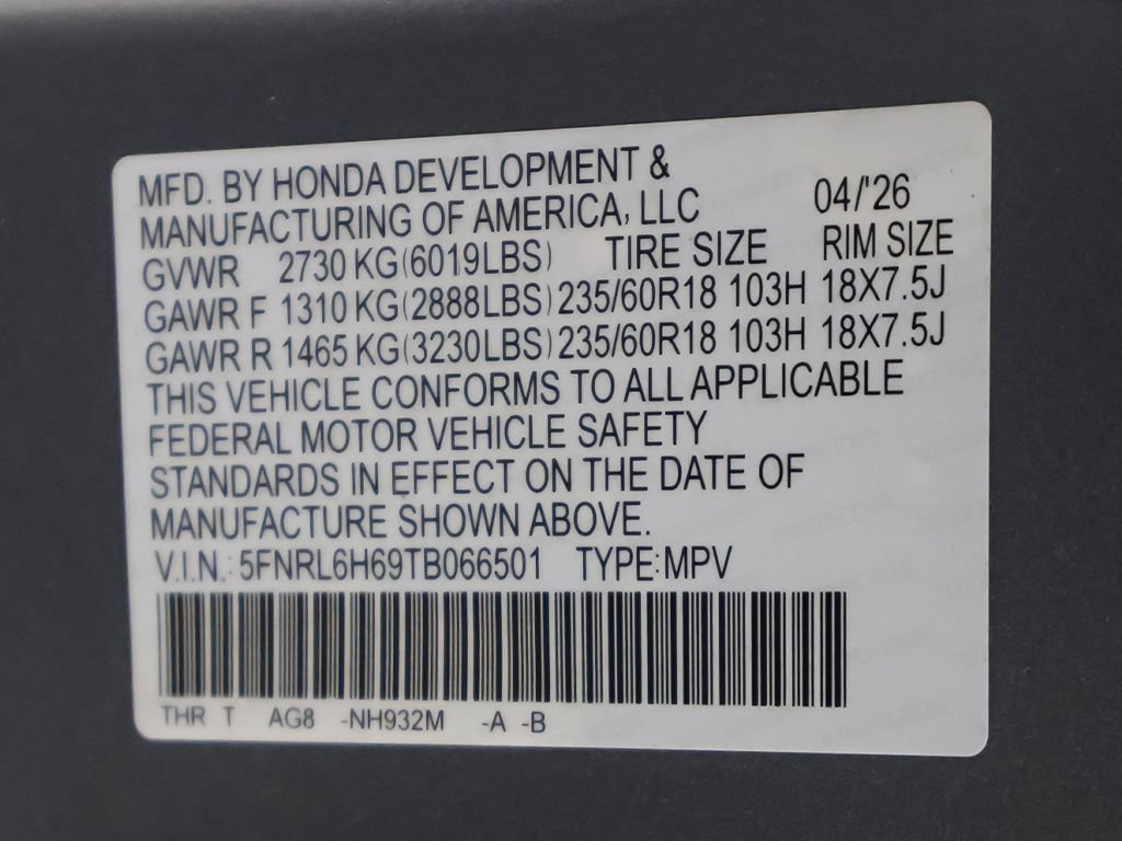 New 2026 Honda Odyssey EX-L image 23