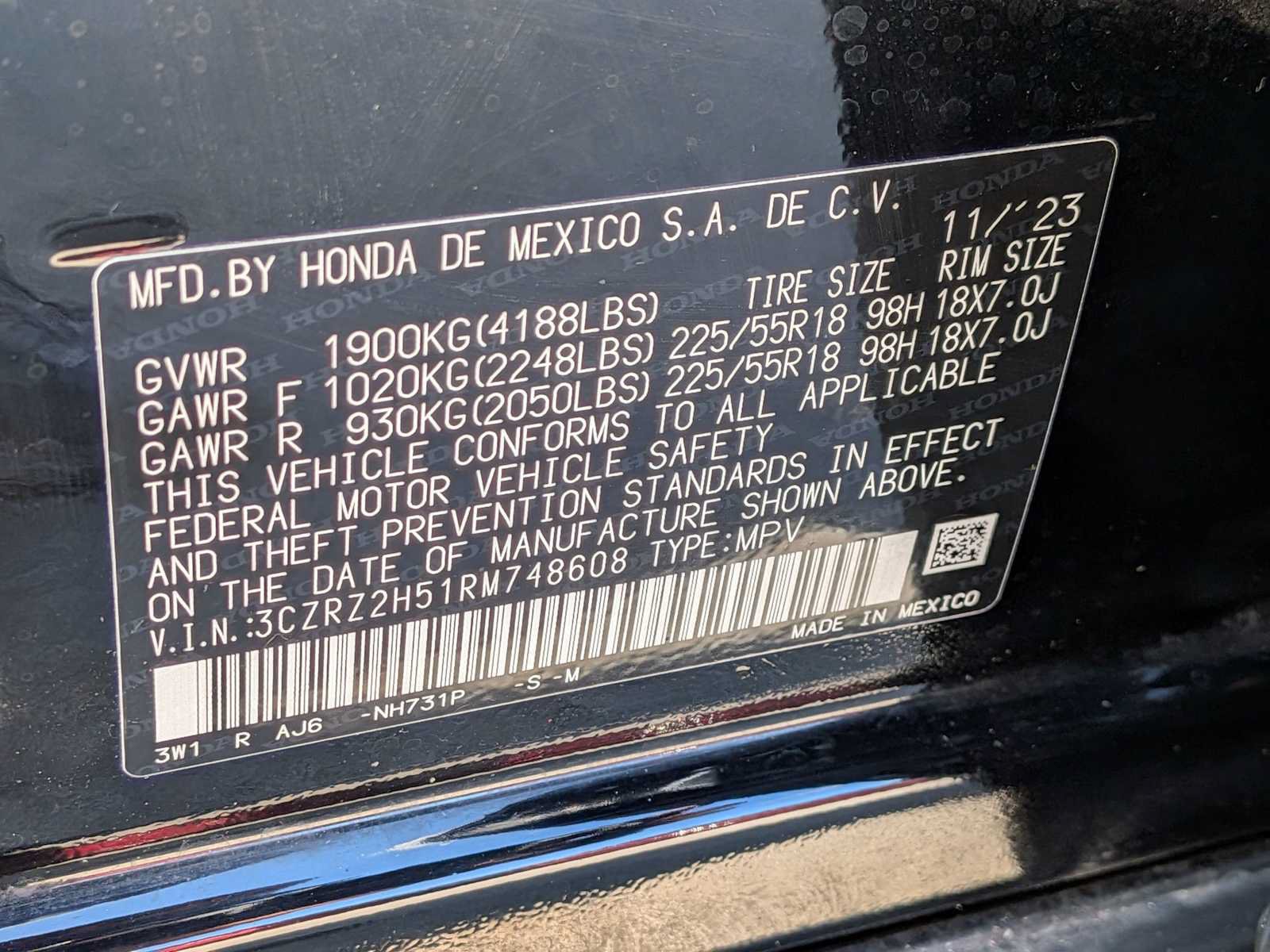 Certified 2024 Honda HR-V Sport image 30