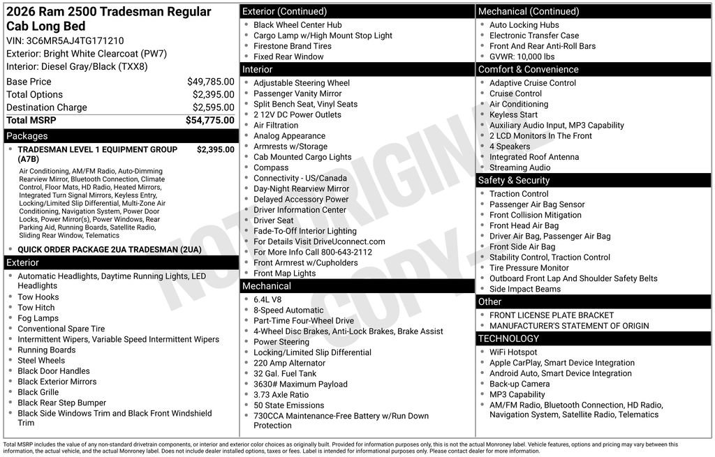 New 2026 RAM 2500 Tradesman image 18