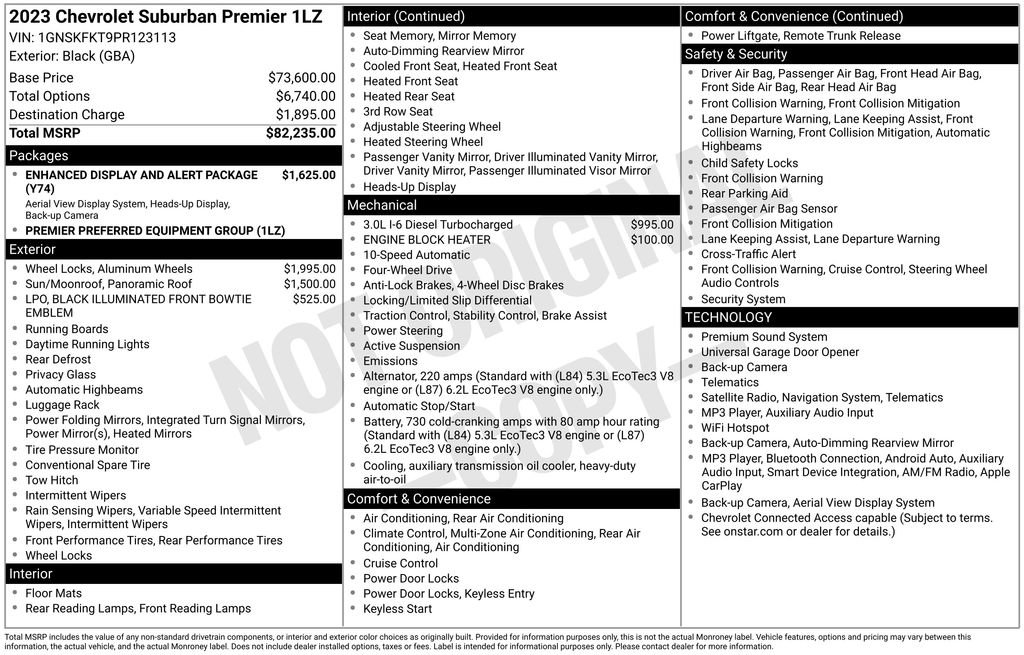 Used 2023 Chevrolet Suburban Premier AWD/4WD image 3
