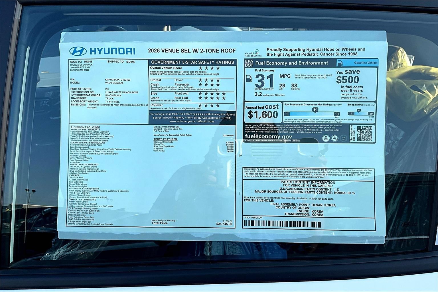 New 2026 Hyundai Venue SEL FWD image 16
