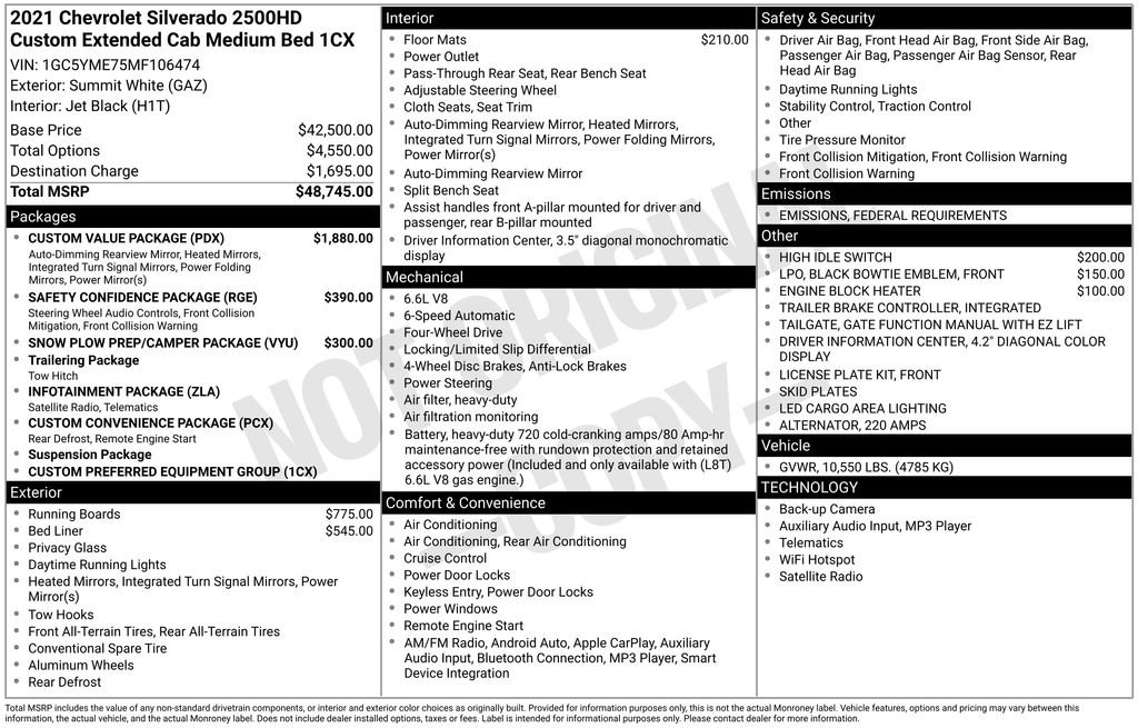 Used 2021 Chevrolet Silverado 2500 Custom w/ Custom Value Package image 5