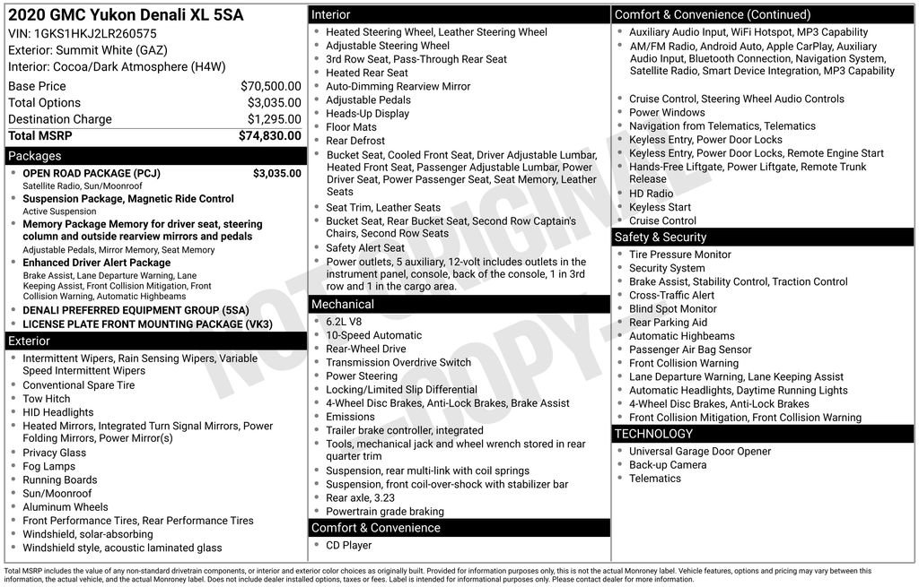 Used 2020 GMC Yukon XL Denali w/ Open Road Package image 39