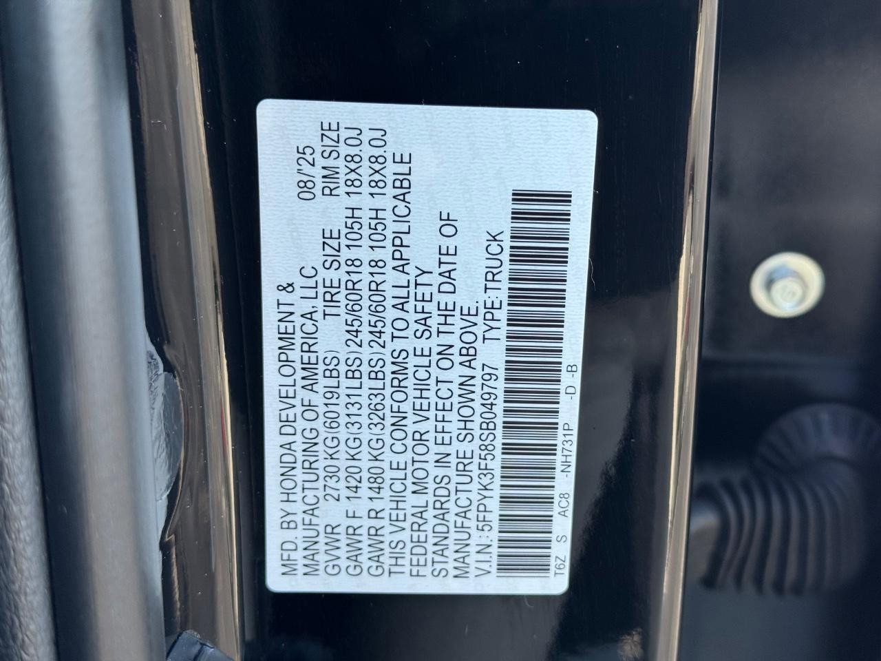 Used 2025 Honda Ridgeline RTL image 27