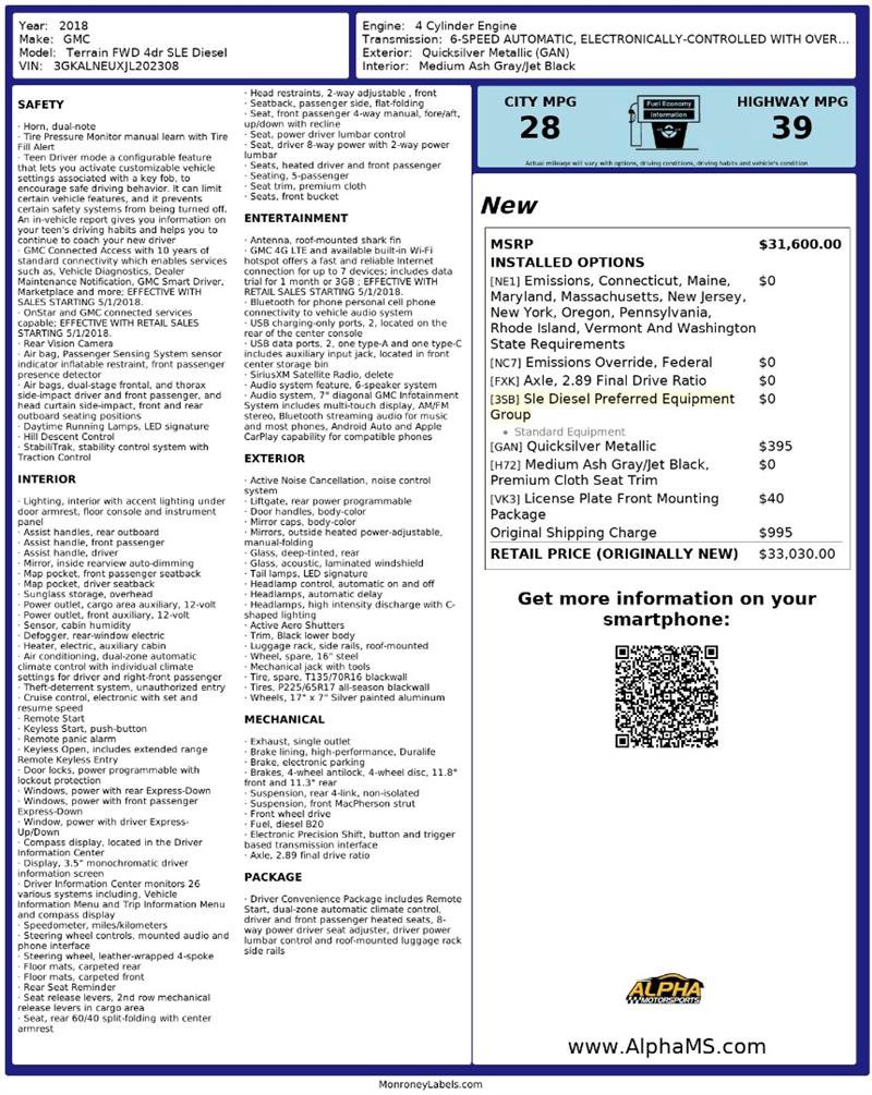 Used 2018 GMC Terrain SLE image 3