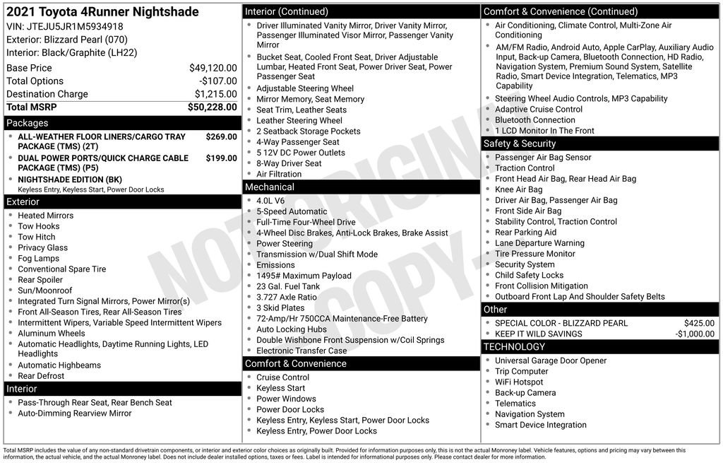 Used 2021 Toyota 4Runner Nightshade AWD/4WD image 23