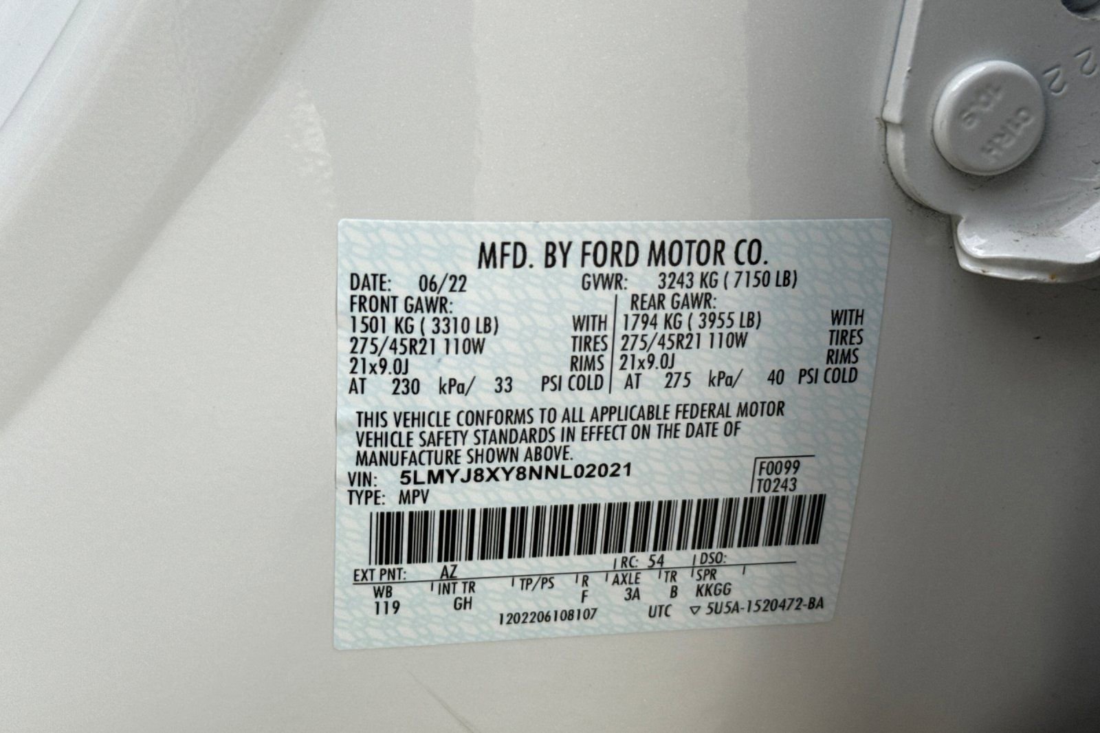 Certified 2022 Lincoln Aviator Grand Touring w/ Elements Package Plus image 29