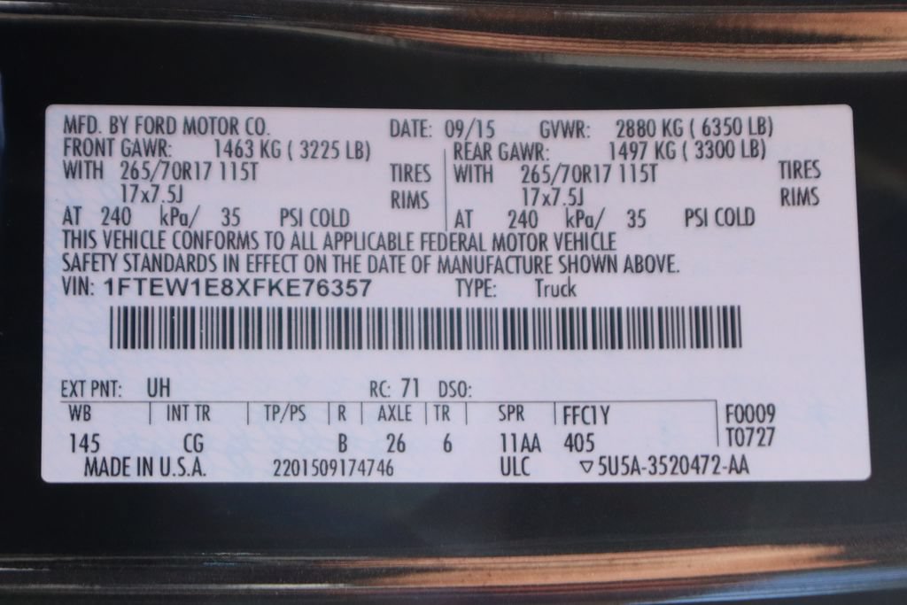 Used 2015 Ford F150 XL w/ Equipment Group 101A Mid AWD/4WD image 53