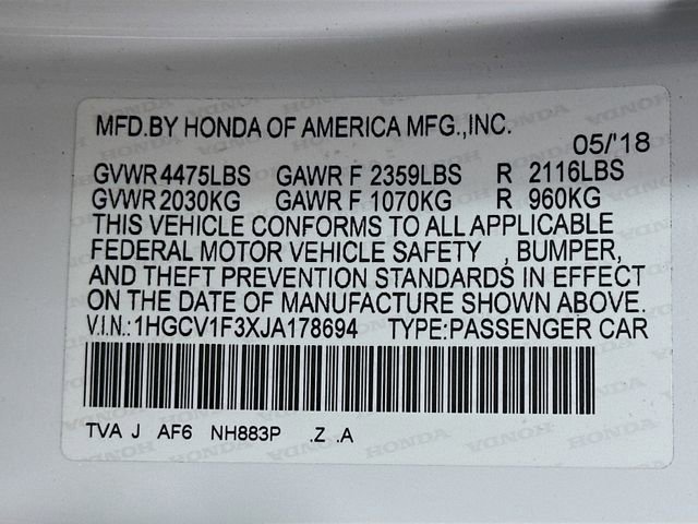 Certified 2018 Honda Accord Sport image 32