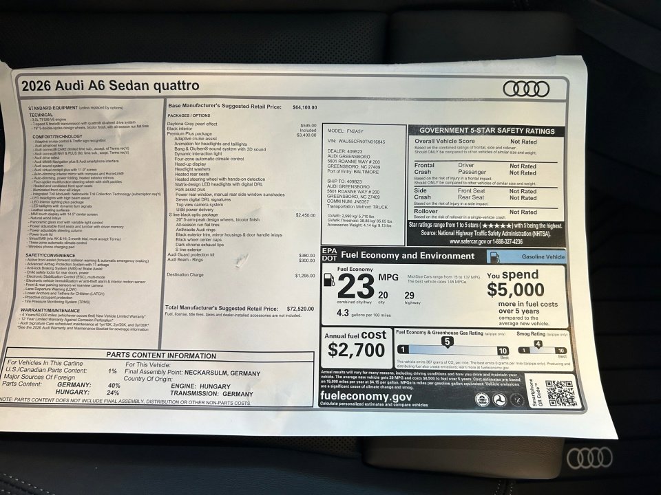 New 2026 Audi A6 Premium Plus image 32