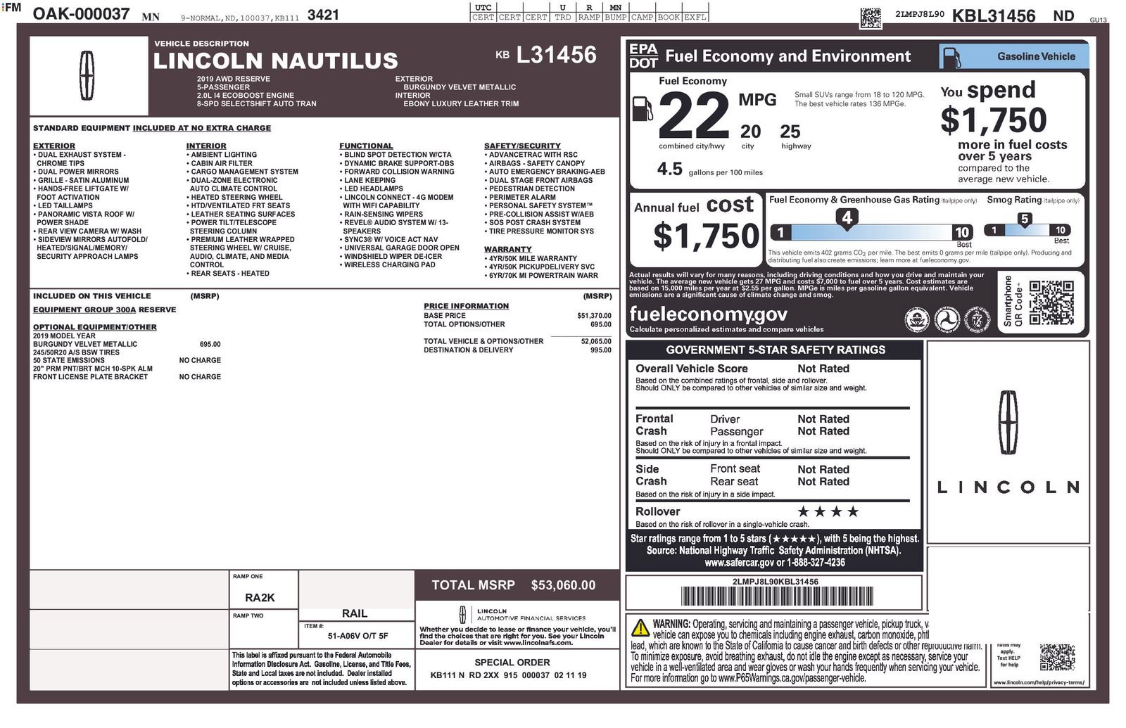 Used 2019 Lincoln Nautilus Reserve AWD/4WD image 39