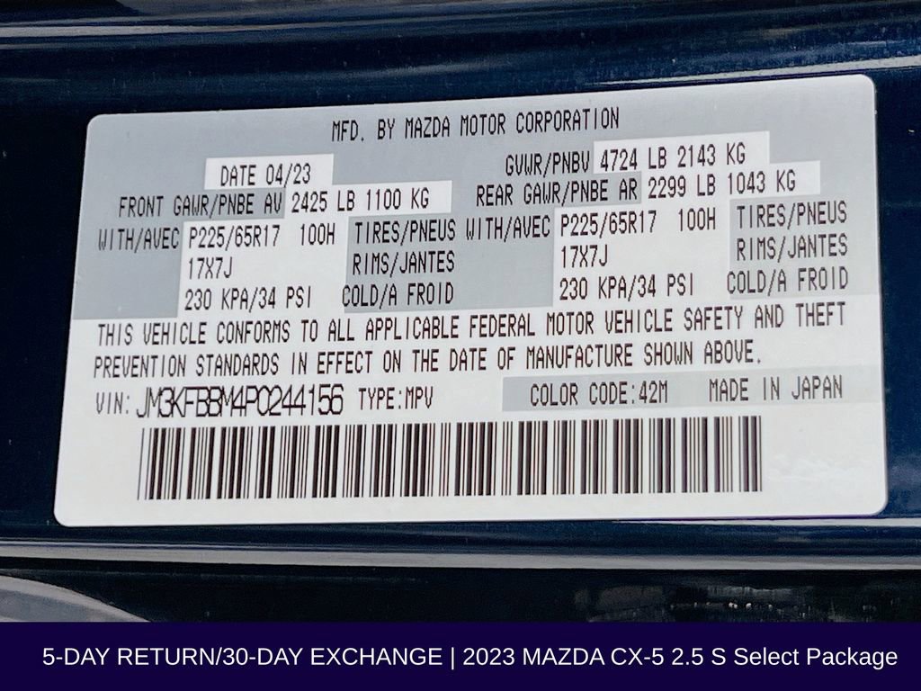 Used 2023 MAZDA CX-5 AWD 2.5 S w/ Select Package image 36