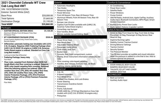 Certified 2021 Chevrolet Colorado W/T w/ Custom Special Edition image 30