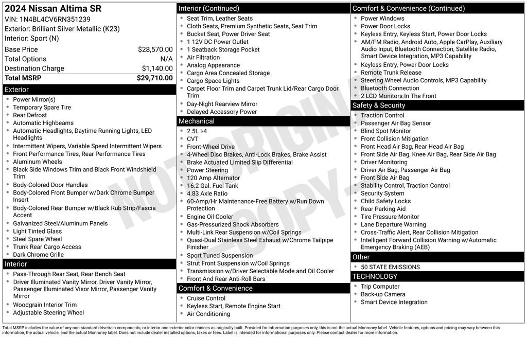 Used 2024 Nissan Altima 2.5 SR image 17