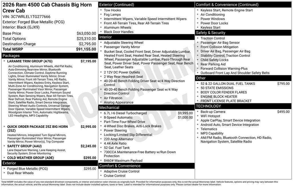 New 2026 RAM 4500 4x4 Crew Cab DRW w/ Laramie Trim Package image 32