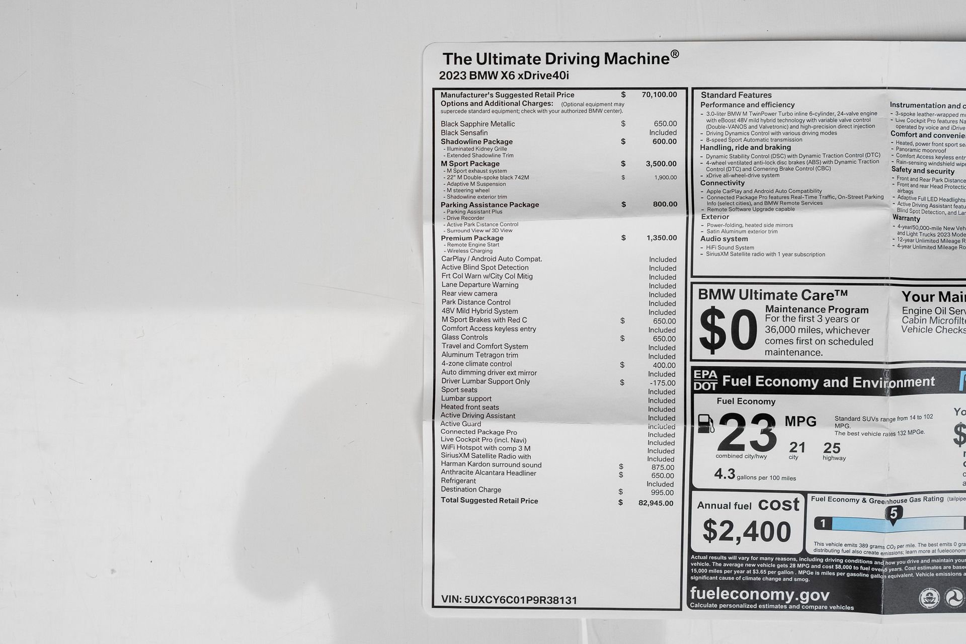 Used 2023 BMW X6 xDrive40i w/ M Sport Package AWD/4WD image 82