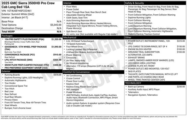 Used 2025 GMC Sierra 3500 Pro w/ 1SA Pro Safety Plus Package image 3