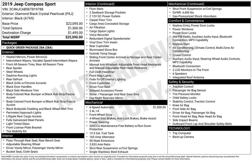 Used 2019 Jeep Compass Sport image 31