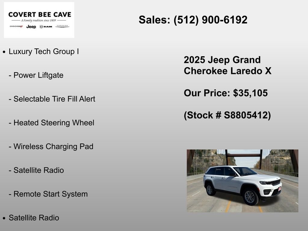New 2025 Jeep Grand Cherokee Laredo X w/ Luxury Tech Group I RWD image 12