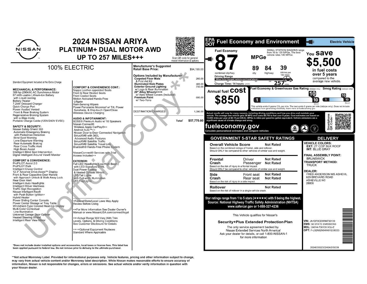 Certified 2024 Nissan Ariya AWD image 37