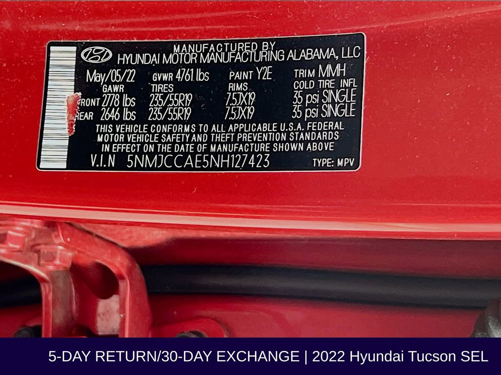 Used 2022 Hyundai Tucson SEL w/ Convenience + Premium Package image 36