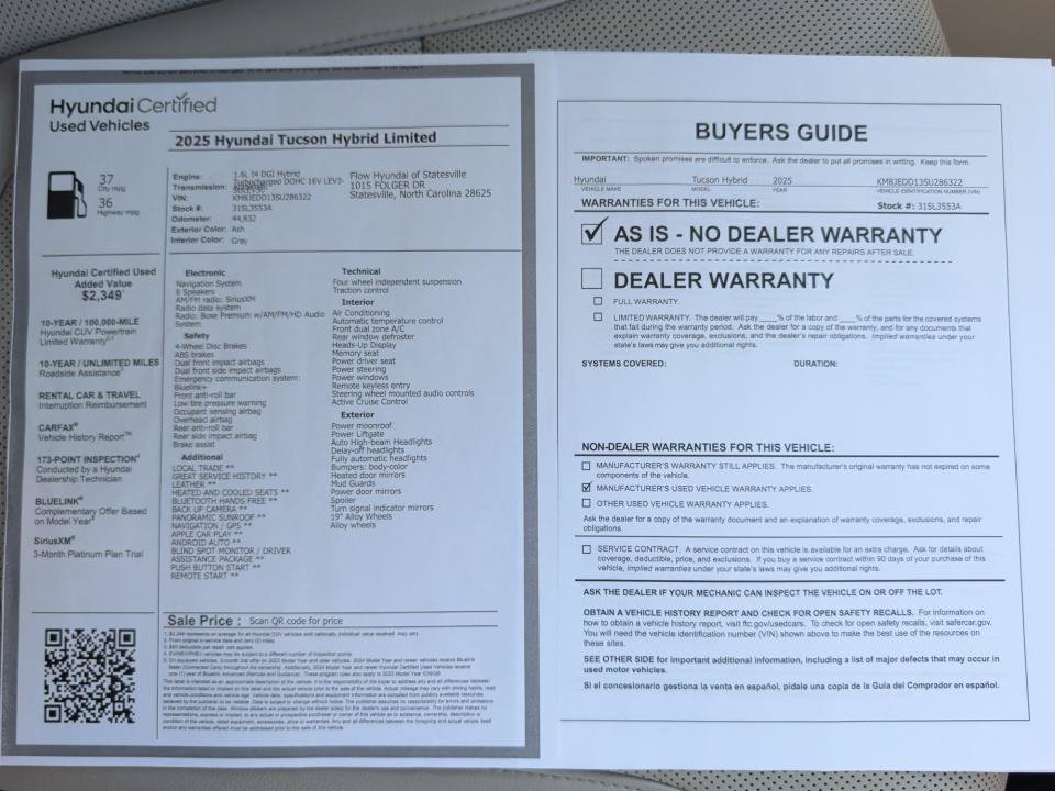 Certified 2025 Hyundai Tucson Limited AWD/4WD image 33