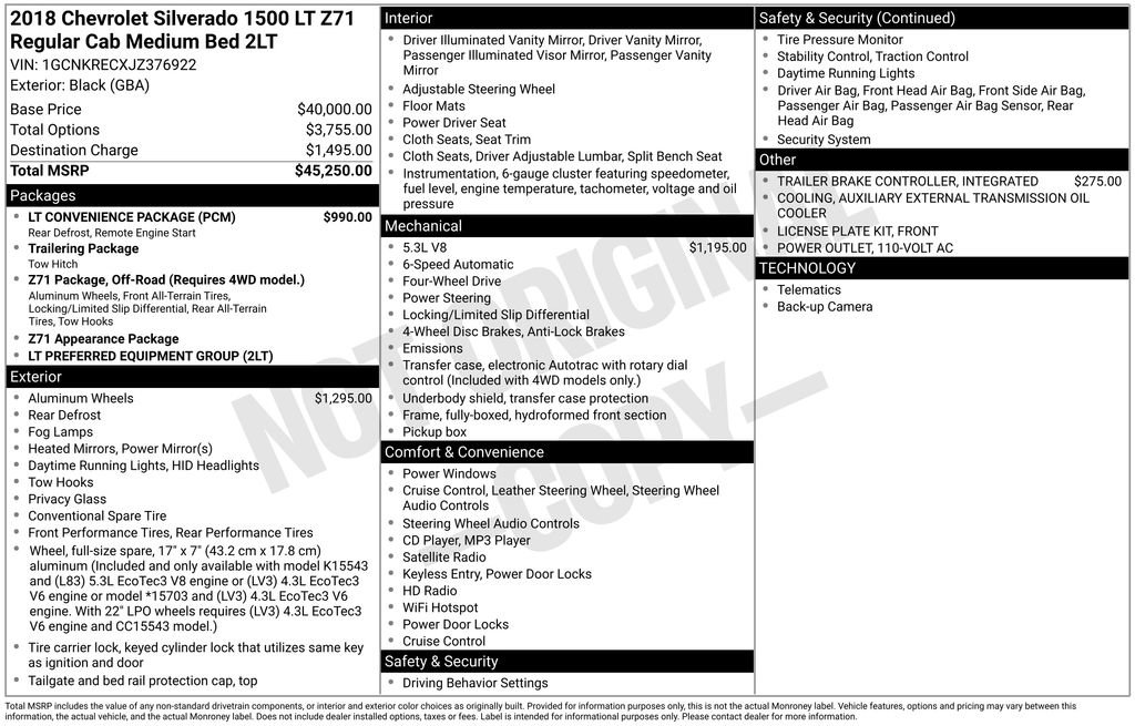 Used 2018 Chevrolet Silverado 1500 LT w/ LT Convenience Package image 2