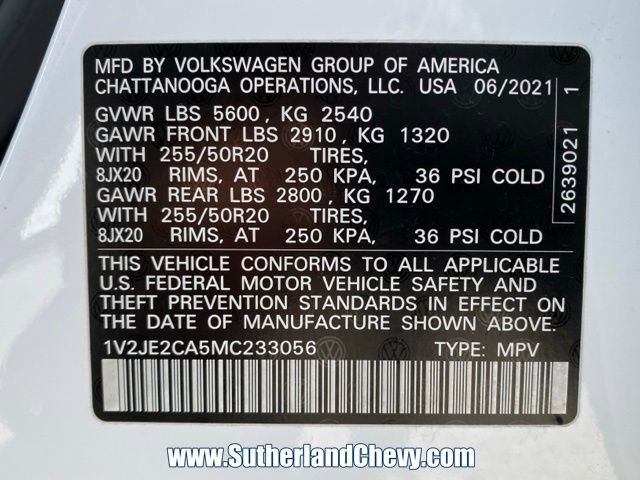 Used 2021 Volkswagen Atlas Cross Sport SE w/ Panoramic Sunroof Package FWD image 47