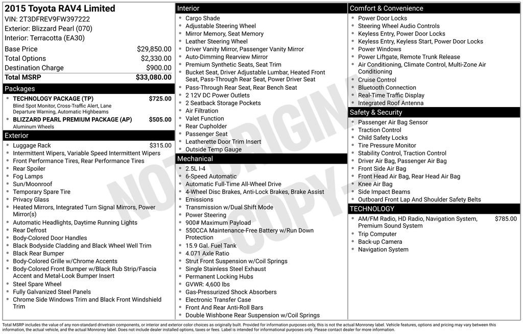 Used 2015 Toyota RAV4 Limited w/ Technology Package image 46