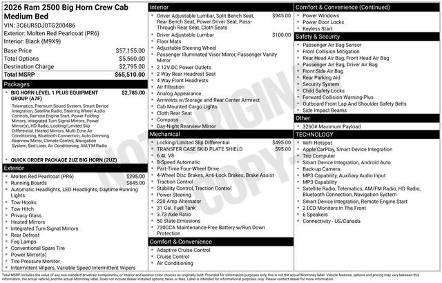 Used 2026 RAM 2500 Big Horn AWD/4WD image 56