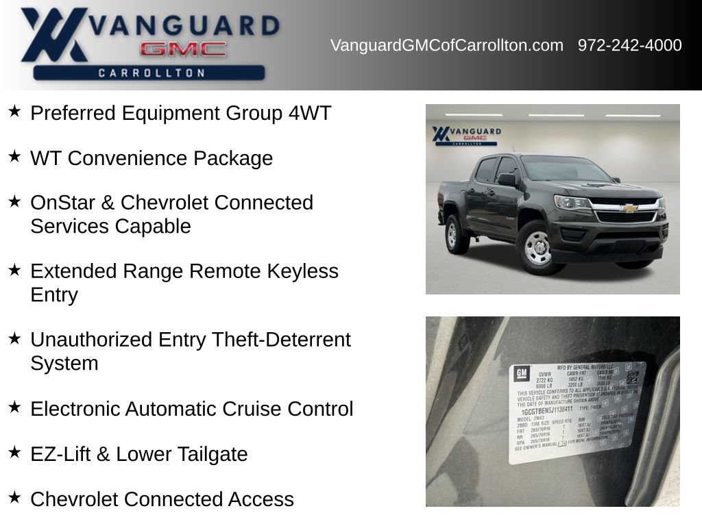Used 2018 Chevrolet Colorado W/T w/ WT Convenience Package AWD/4WD image 6