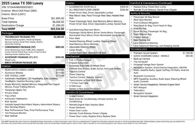 Used 2025 Lexus TX 350 AWD w/ Technology Package image 18