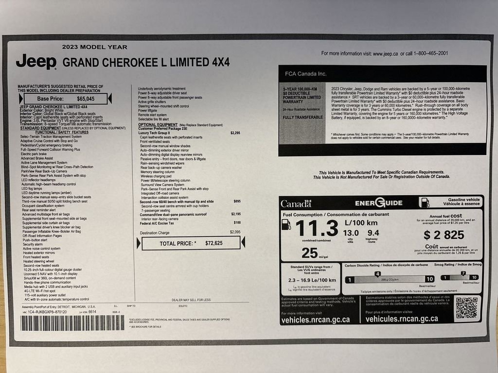 Used 2023 Jeep Grand Cherokee L Limited w/ Luxury Tech Group II image 69