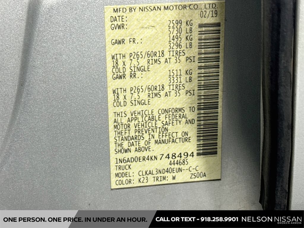Used 2019 Nissan Frontier SL RWD image 33