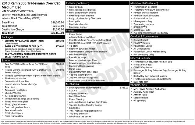 Used 2013 RAM 2500 Tradesman w/ Chrome Appearance Group AWD/4WD image 4
