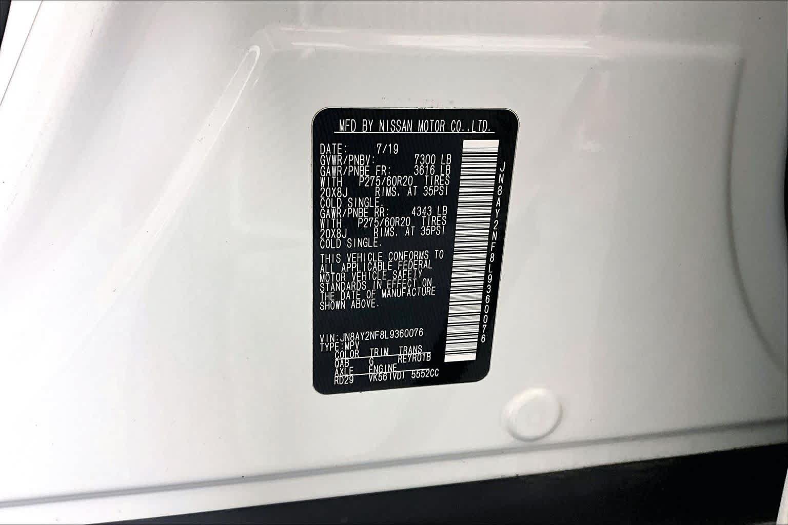 Used 2020 Nissan Armada Platinum w/ Captain's Chairs Package RWD image 34