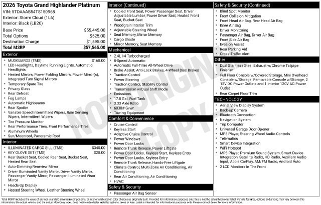 Certified 2026 Toyota Grand Highlander AWD image 37