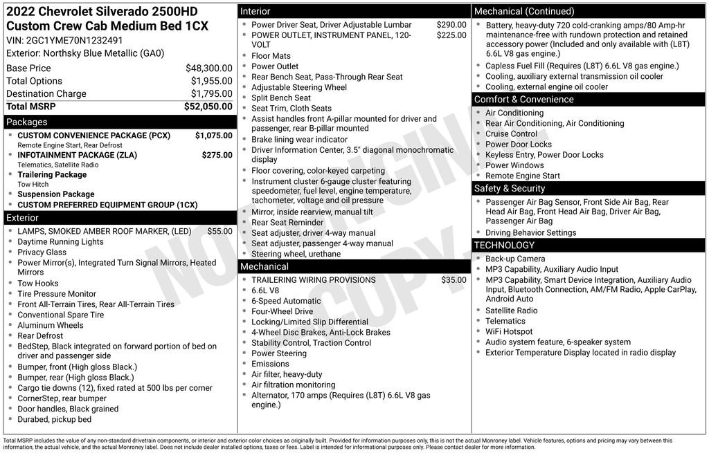 Used 2022 Chevrolet Silverado 2500 Custom w/ Custom Convenience Package AWD/4WD image 6